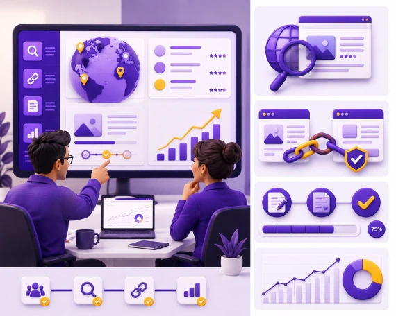 SEO specialists planning guest posting, content and link-building campaigns